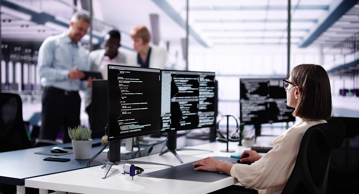 A software engineer leveraging AI on a software engineering project.